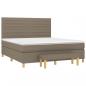 Preview: Boxspringbett mit Matratze Taupe 160x200 cm Stoff