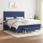 Preview: ARDEBO.de - Boxspringbett mit Matratze Blau 180x200 cm Stoff