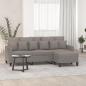 Preview: ARDEBO.de - 3-Sitzer-Sofa mit Hocker Taupe 180 cm Stoff