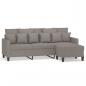 Preview: 3-Sitzer-Sofa mit Hocker Taupe 180 cm Stoff