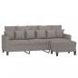 Preview: 3-Sitzer-Sofa mit Hocker Taupe 180 cm Stoff