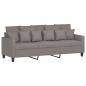 Preview: 3-Sitzer-Sofa mit Hocker Taupe 180 cm Stoff