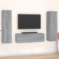 Preview: ARDEBO.de - 3-tlg. TV-Schrank-Set Grau Sonoma Holzwerkstoff