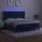 Preview: Boxspringbett mit Matratze & LED Dunkelblau 160x200 cm Samt