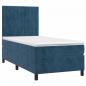 Preview: Boxspringbett mit Matratze Dunkelblau 80x200 cm Samt