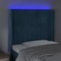 Preview: LED Kopfteil Dunkelblau 83x16x118/128 cm Samt