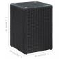 Preview: Beistelltisch mit Glasplatte Schwarz 35x35x52 cm Poly Rattan