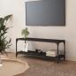 Preview: ARDEBO.de - TV-Schrank Schwarz 100x33x41 cm Holzwerkstoff und Stahl