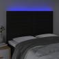 Preview: LED Kopfteil Schwarz 144x5x118/128 cm Stoff