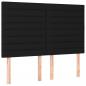 Preview: LED Kopfteil Schwarz 144x5x118/128 cm Stoff