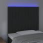 Preview: LED Kopfteil Schwarz 80x5x118/128 cm Samt