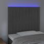 Preview: LED Kopfteil Dunkelgrau 90x5x118/128 cm Samt