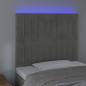 Preview: LED Kopfteil Hellgrau 100x5x118/128 cm Samt