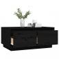 Preview: Couchtisch Schwarz 80x50x35 cm Massivholz Kiefer