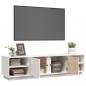 Preview: TV-Schrank Weiß 156x40x40 cm Massivholz Kiefer