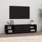 Preview: ARDEBO.de - TV-Schrank Schwarz 156x40x40 cm Massivholz Kiefer