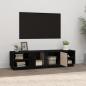 Preview: TV-Schrank Schwarz 156x40x40 cm Massivholz Kiefer