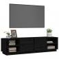 Preview: TV-Schrank Schwarz 156x40x40 cm Massivholz Kiefer