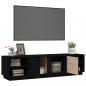 Preview: TV-Schrank Schwarz 156x40x40 cm Massivholz Kiefer