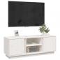 Preview: TV-Schrank Weiß 110x35x40,5 cm Massivholz Kiefer