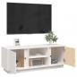 Preview: TV-Schrank Weiß 110x35x40,5 cm Massivholz Kiefer