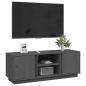 Preview: TV-Schrank Grau 110x35x40,5 cm Massivholz Kiefer