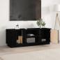 Preview: TV-Schrank Schwarz 110x35x40,5 cm Massivholz Kiefer