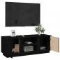 Preview: TV-Schrank Schwarz 110x35x40,5 cm Massivholz Kiefer