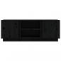 Preview: TV-Schrank Schwarz 110x35x40,5 cm Massivholz Kiefer