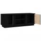 Preview: TV-Schrank Schwarz 110x35x40,5 cm Massivholz Kiefer