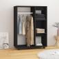 Preview: ARDEBO.de - Kleiderschrank Schwarz 80x40x110 cm Holzwerkstoff