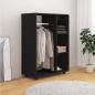 Preview: Kleiderschrank Schwarz 80x40x110 cm Holzwerkstoff