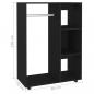 Preview: Kleiderschrank Schwarz 80x40x110 cm Holzwerkstoff