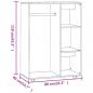 Preview: Kleiderschrank Grau Sonoma 80x40x110 cm Holzwerkstoff