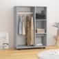 Preview: ARDEBO.de - Kleiderschrank Betongrau 80x40x110 cm Holzwerkstoff