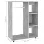 Preview: Kleiderschrank Betongrau 80x40x110 cm Holzwerkstoff