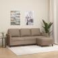 Preview: ARDEBO.de - 3-Sitzer-Sofa mit Hocker Cappuccino-Braun 180 cm Kunstleder