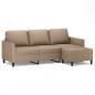 Preview: 3-Sitzer-Sofa mit Hocker Cappuccino-Braun 180 cm Kunstleder