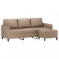 Preview: 3-Sitzer-Sofa mit Hocker Cappuccino-Braun 180 cm Kunstleder