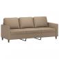 Preview: 3-Sitzer-Sofa mit Hocker Cappuccino-Braun 180 cm Kunstleder