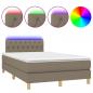 Preview: Boxspringbett mit Matratze & LED Taupe 120x200 cm Stoff