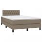 Preview: Boxspringbett mit Matratze & LED Taupe 120x200 cm Stoff