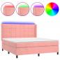 Preview: Boxspringbett mit Matratze & LED Rosa 180x200 cm Samt