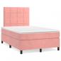 Preview: Boxspringbett mit Matratze Rosa 120x200 cm Samt