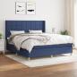 Preview: ARDEBO.de - Boxspringbett mit Matratze Blau 180x200 cm Stoff