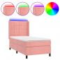 Preview: Boxspringbett mit Matratze & LED Rosa 90x190 cm Samt