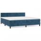 Preview: Boxspringbett mit Matratze Dunkelblau 200x200 cm Samt