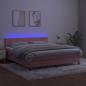 Preview: Boxspringbett mit Matratze & LED Rosa 180x200 cm Samt