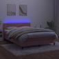 Preview: Boxspringbett mit Matratze & LED Rosa 140x200 cm Samt