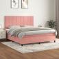 Preview: ARDEBO.de - Boxspringbett mit Matratze Rosa 180x200 cm Samt